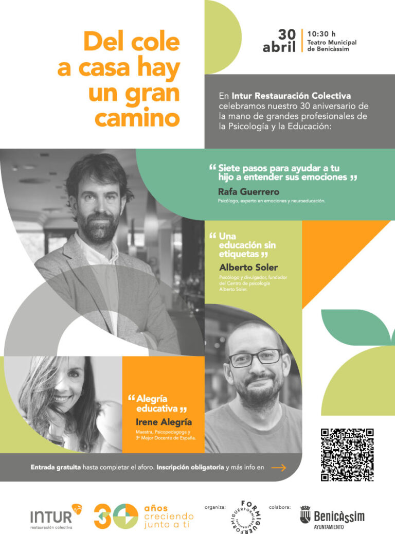 Intur Restauración Colectiva celebra su 30 Aniversario en un evento abierto al público que reunirá a grandes profesionales de la psicología, la educación y la nutrición infantil